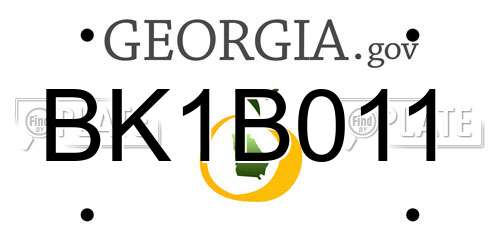 BK1B011 Georgia License Plate