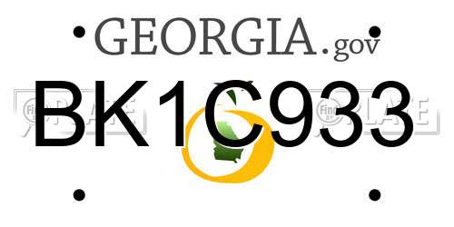 BK1C933 Georgia License Plate