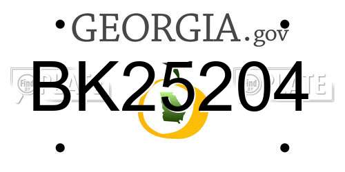 BK25204 Georgia License Plate