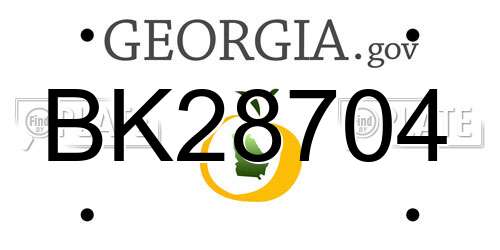 BK28704 Georgia License Plate