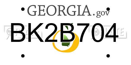 BK2B704 Georgia License Plate