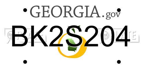 BK2S204 Georgia License Plate