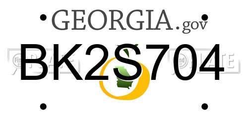 BK2S704 Georgia License Plate