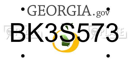 BK3S573 Georgia License Plate