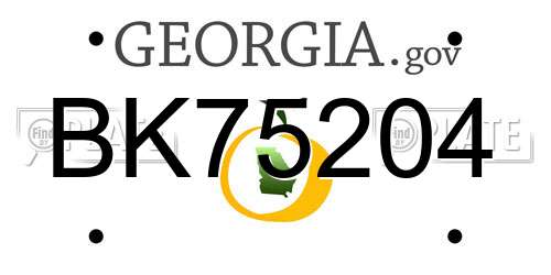 BK75204 Georgia License Plate