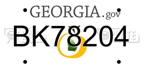 BK78204 Georgia License Plate