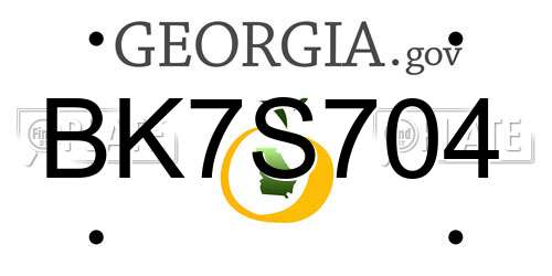 BK7S704 Georgia License Plate