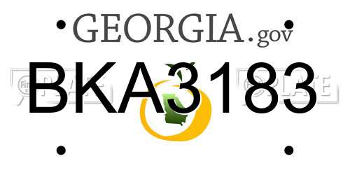 BKA3183 Georgia License Plate