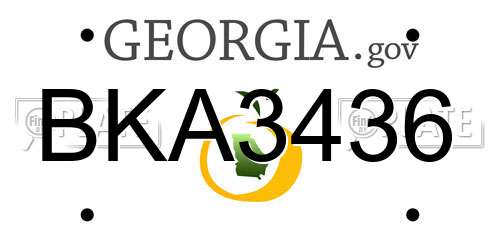 BKA3436 Georgia License Plate