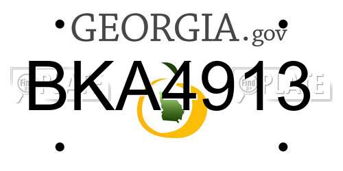 BKA4913 Georgia License Plate