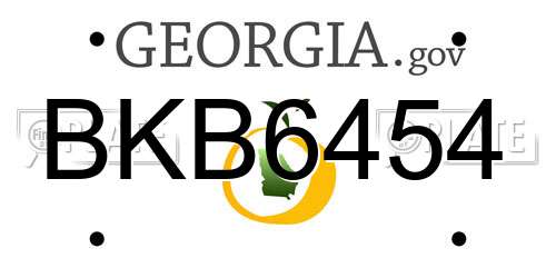 BKB6454 Georgia License Plate