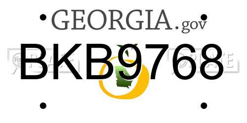 BKB9768 Georgia License Plate