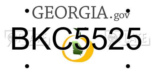 BKC5525 Georgia License Plate