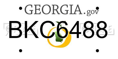 BKC6488 Georgia License Plate