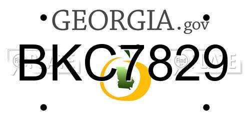 BKC7829 Georgia License Plate