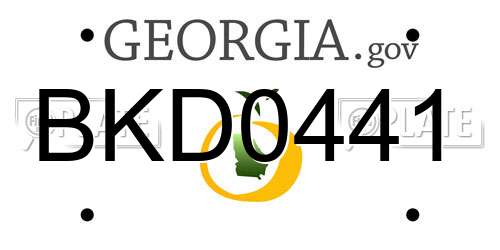 BKD0441 Georgia License Plate