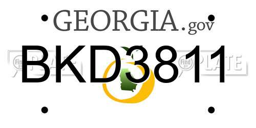 BKD3811 Georgia License Plate