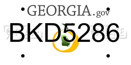 BKD5286 Georgia License Plate