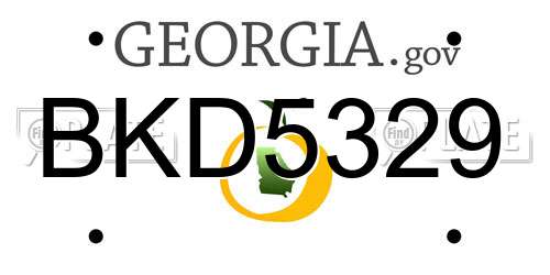 BKD5329 Georgia License Plate