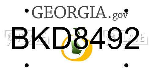 BKD8492 Georgia License Plate