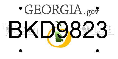 BKD9823 Georgia License Plate