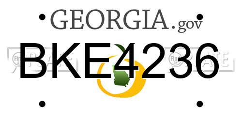 BKE4236 Georgia License Plate