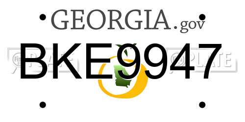 BKE9947 Georgia License Plate