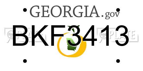 BKF3413 Georgia License Plate