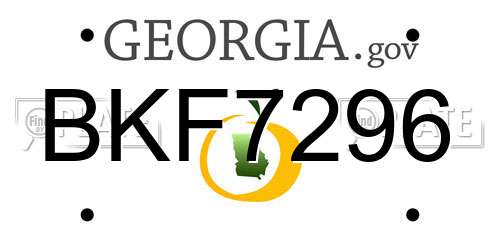 BKF7296 Georgia License Plate