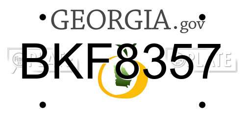 BKF8357 Georgia License Plate