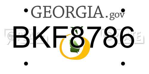 BKF8786 Georgia License Plate