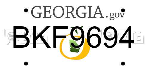 BKF9694 Georgia License Plate