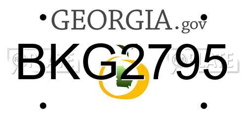 BKG2795 Georgia License Plate