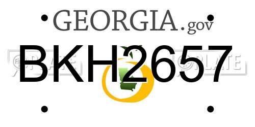 BKH2657 Georgia License Plate