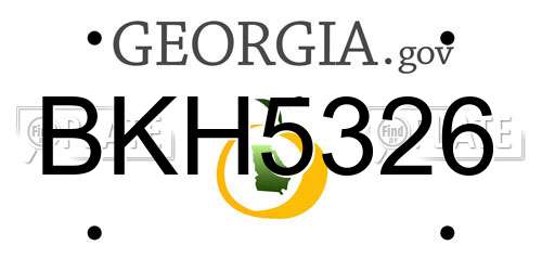 BKH5326 Georgia License Plate