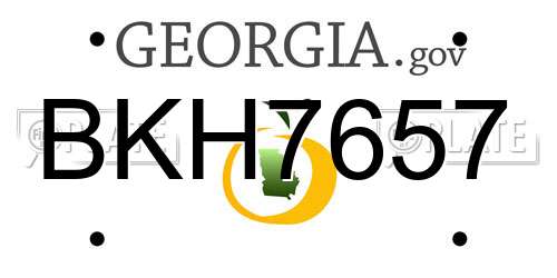 BKH7657 Georgia License Plate