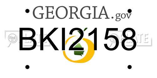 BKI2158 Georgia License Plate
