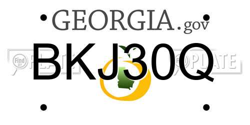 BKJ30Q Georgia License Plate