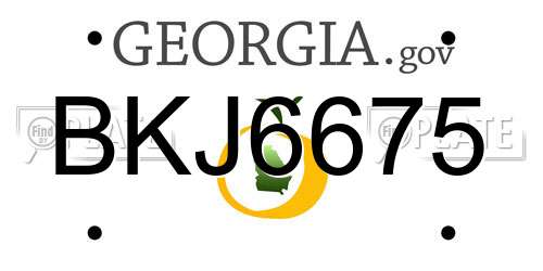 BKJ6675 Georgia License Plate