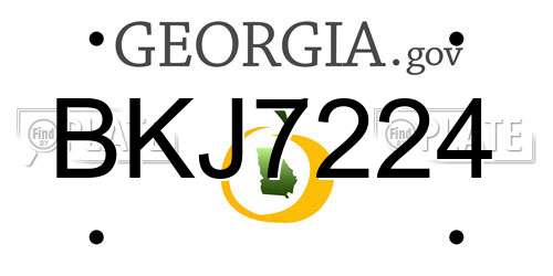 BKJ7224 Georgia License Plate