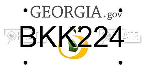BKK224 Georgia License Plate