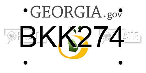 BKK274 Georgia License Plate