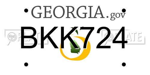 BKK724 Georgia License Plate