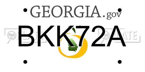 BKK72A Georgia License Plate
