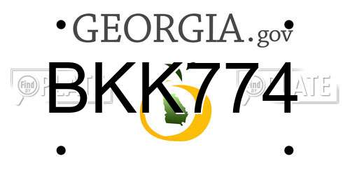 BKK774 Georgia License Plate