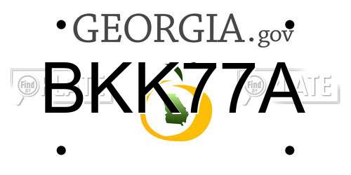 BKK77A Georgia License Plate