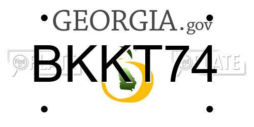 BKKT74 Georgia License Plate