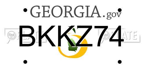 BKKZ74 Georgia License Plate
