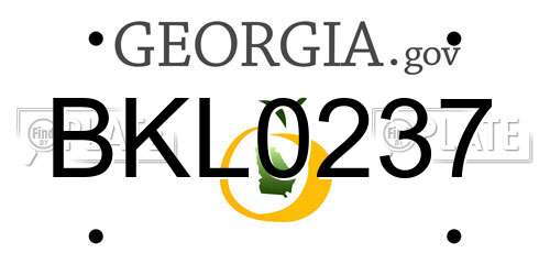 BKL0237 Georgia License Plate