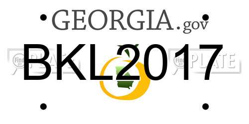 BKL2017 Georgia License Plate